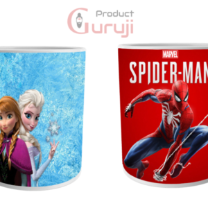 Elsa Anna and Spider Man White Combo Coffee Mug