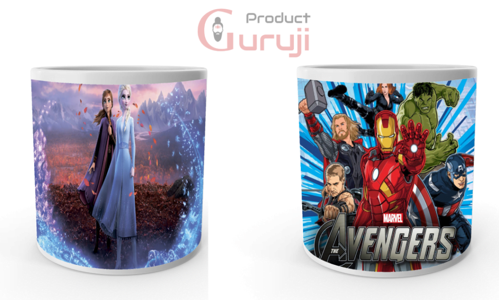 Frozen Elsa Anna and Marvel Superhero Combo Coffee Mug