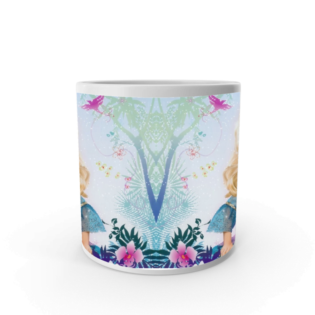 flower print on mug for the kids