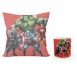 Avengers superheros design combo set of 12x12 inch satin cushion and ceramic coffee mug 350 ml gift for kids. 2 - Product GuruJi