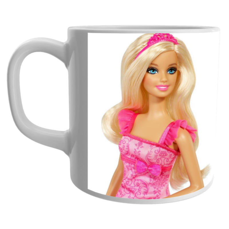 Barbie Doll Mug, Barbie Doll Gifts for Girls, Dolls Birthday Items, Barbie Doll White Ceramic Mug,Doll pattern beautiful white mug for kids Ceramic Mug