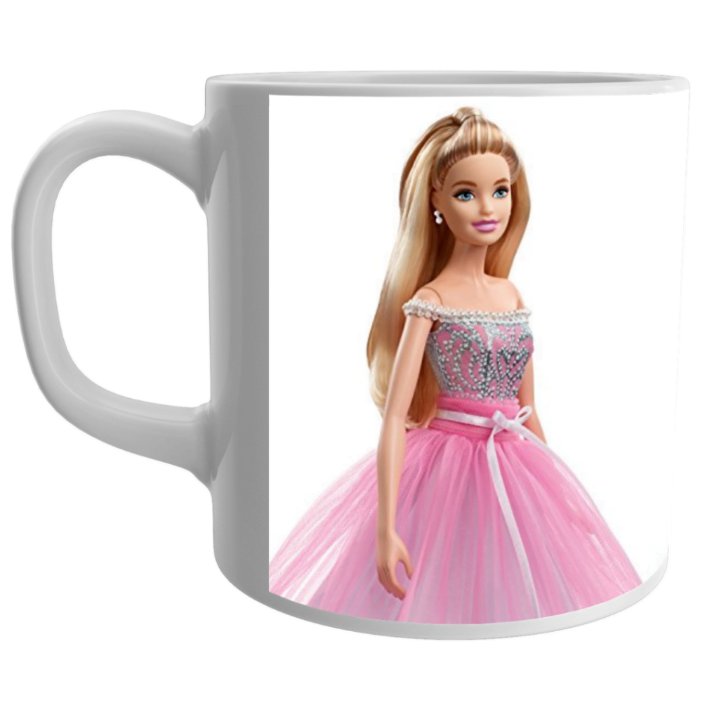 Barbie Doll Mugs, Barbie Gifts for Girls, Girls Birthday Items, Barbie Doll White Ceramic Mug,gift for kids,