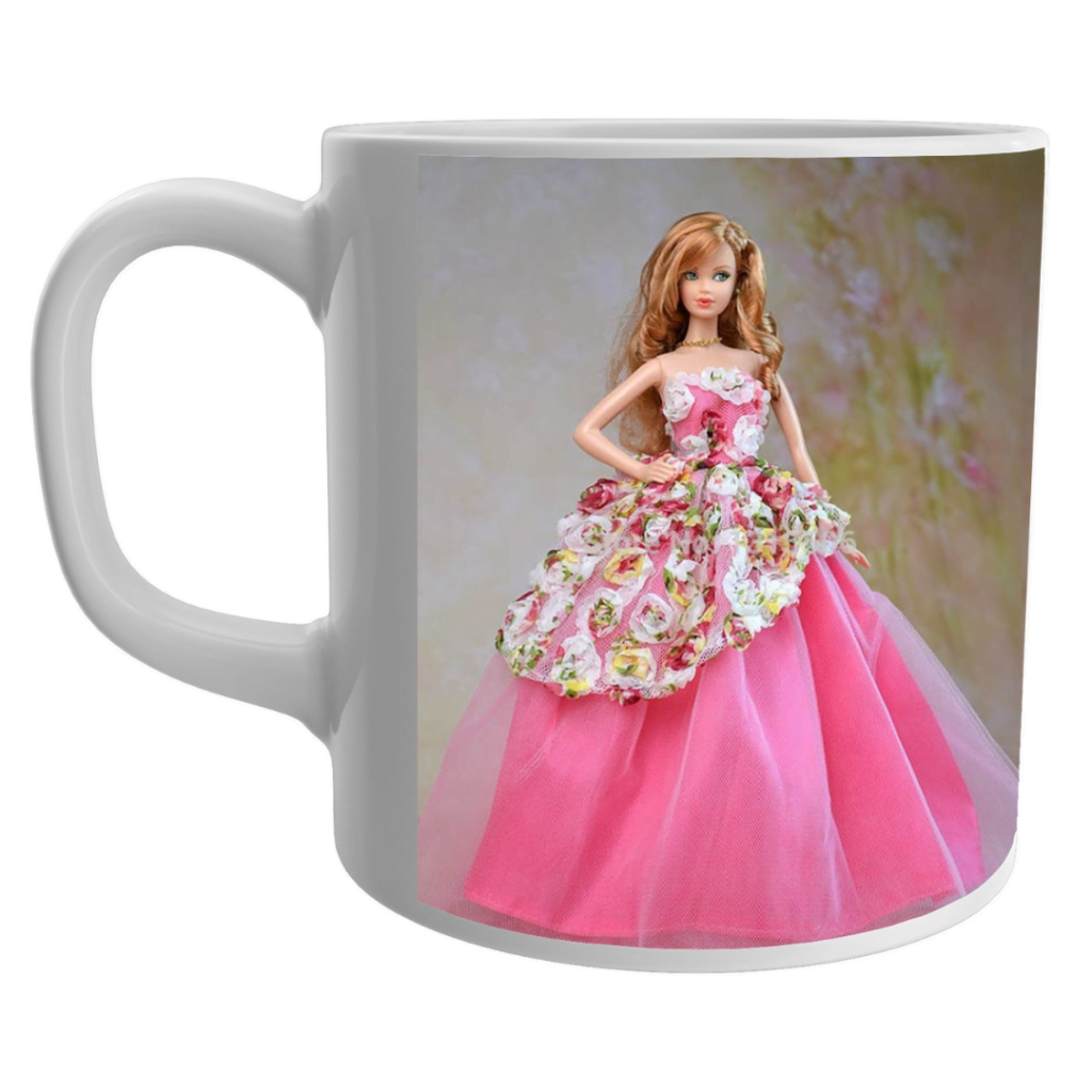 Barbie Doll Design Printed white Color Coffee Ceramic Mug ,Barbie Doll Mugs, Barbie Gifts for Girls, Girls Birthday Items, Barbie Doll White Ceramic Mug