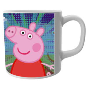 Peppa Pig Coffee Mug, Peppa Pig Gift for Kids, Peppa Pig Birthday Items, Peppa Pig Ceramic White Mug