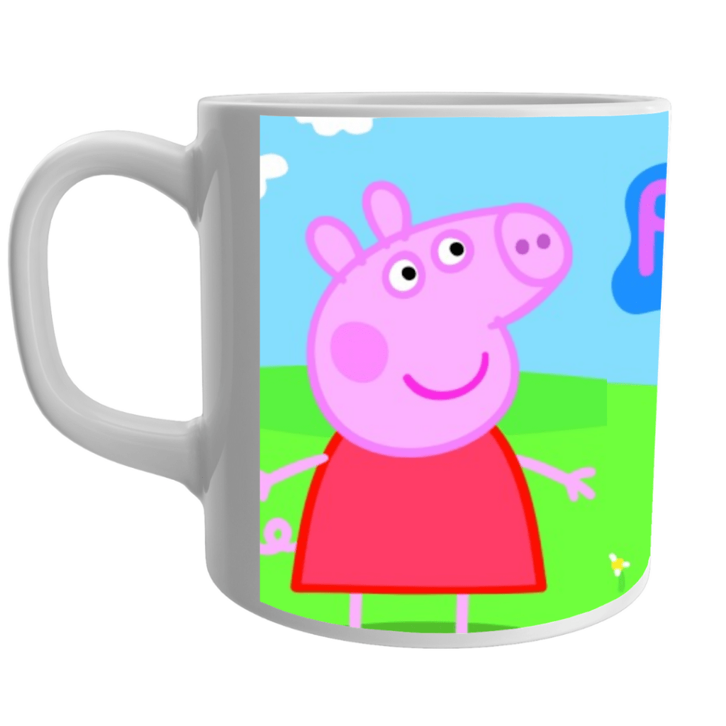 White Ceramic Peppa Pig Design Coffee Mugs Best Gift for Kids Children,Peppa Pig Design Mug for Kids,Best Gifts for Kids,White Ceramic Coffee Mug for Kids