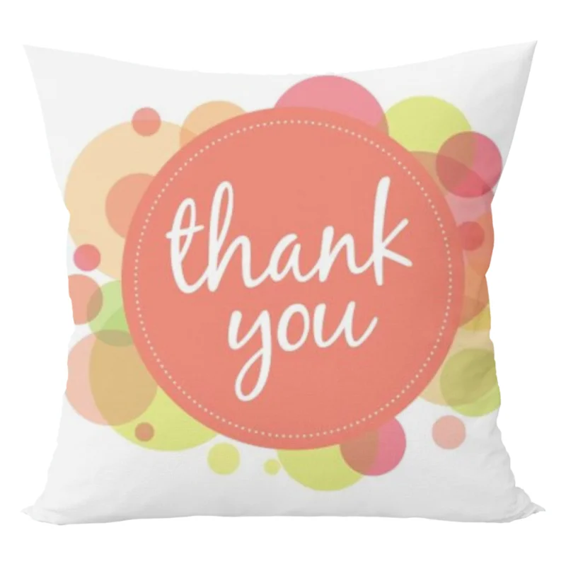 Thank you design cushion with cushion cover