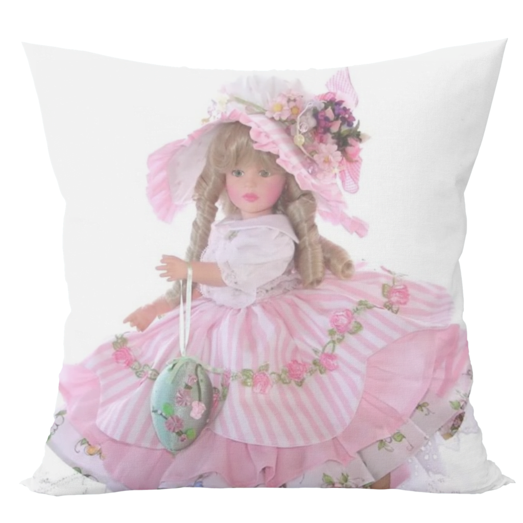 Cute barbie doll cushion with cushion cover