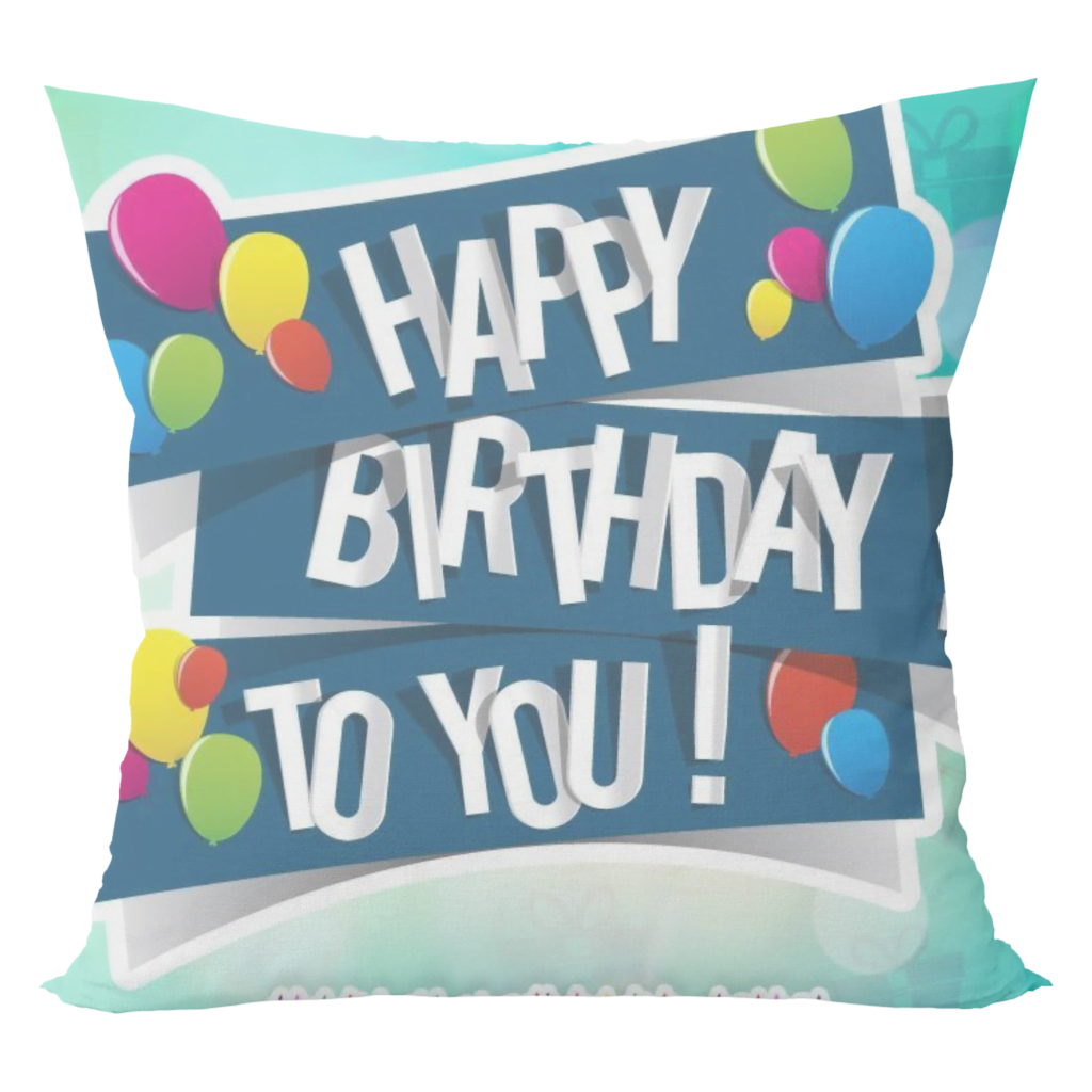 Musicar Happy birthday Print Cushion with cushion cover