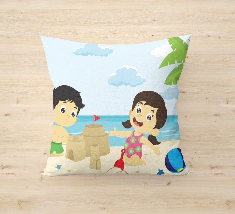 Cartoon design print cushion with cushion cover for kids