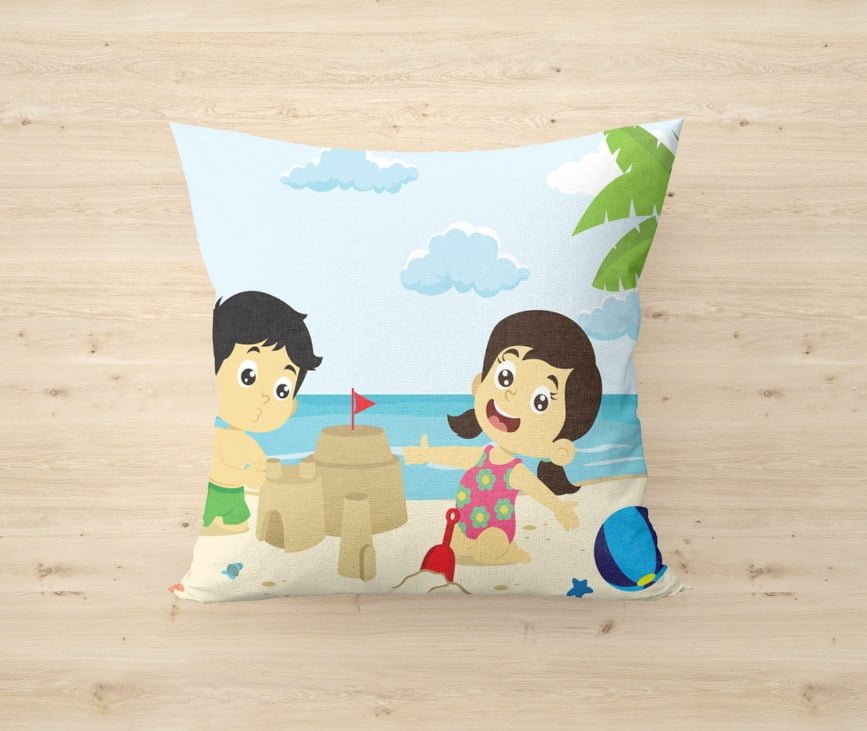Cartoon design print cushion with cushion cover for kids