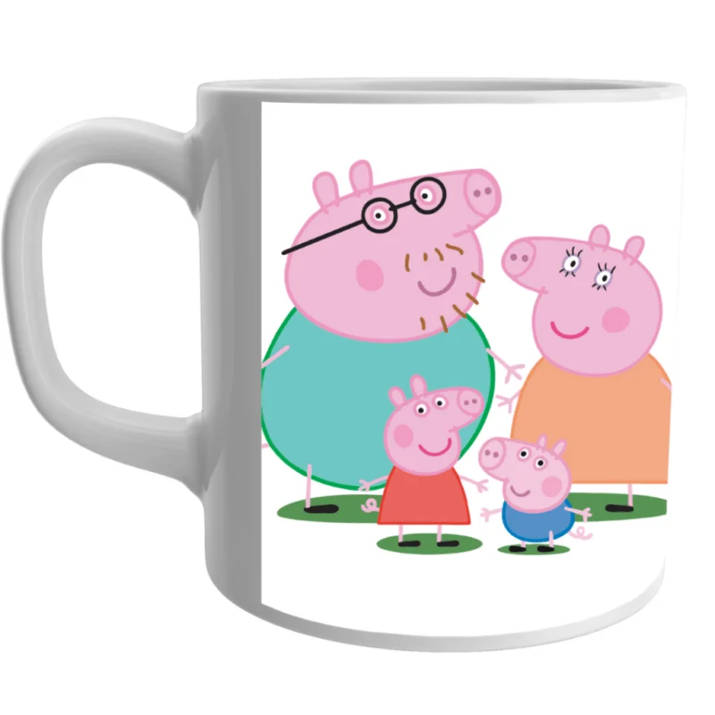 Product guruji Peppa Pig White Round Neck Regular Fit Premium Polyester Tshirt with Mug. - Image 3