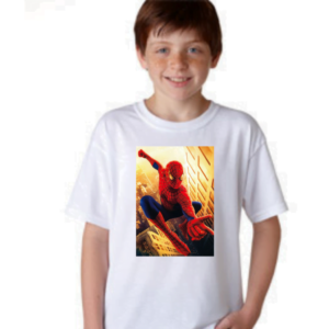 Product guruji Spidermen White Round Neck Regular Fit Premium Polyester Tshirt with Cushion and Mug.