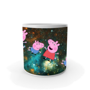 Peppa pig family cartoon coffee mug, Peppa pig toys white ceramic coffee mug for kids