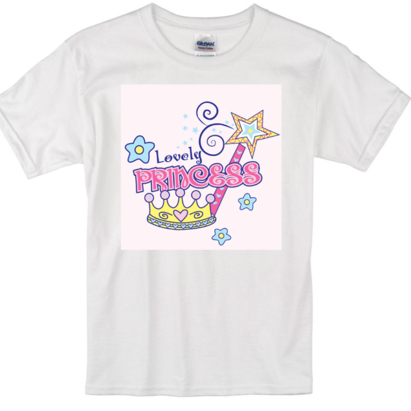 Lovely Princess Design Tshirt For Girls, Cartoon Tshirt For Girls..