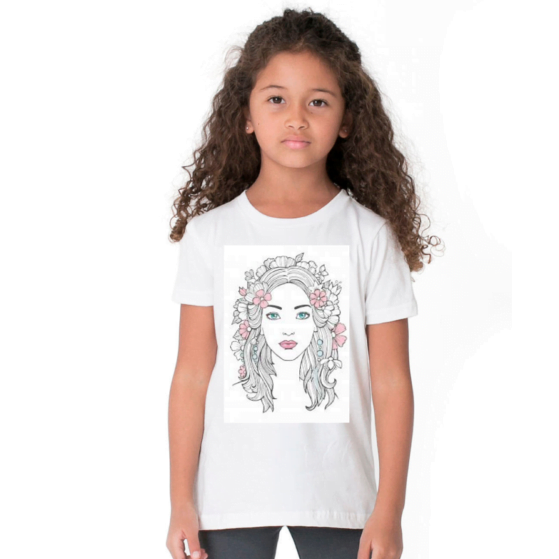 Sketch Design Tshirt For Girls, Cartoon Tshirt For Girls..