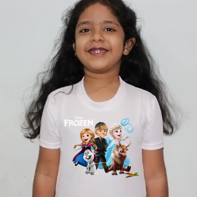 Frozen Cartoon Design Tshirt For Girls, Cartoon Tshirt For Girls.. - Image 2