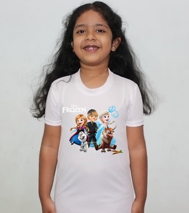 Frozen Cartoon Design Tshirt For Girls, Cartoon Tshirt For Girls..