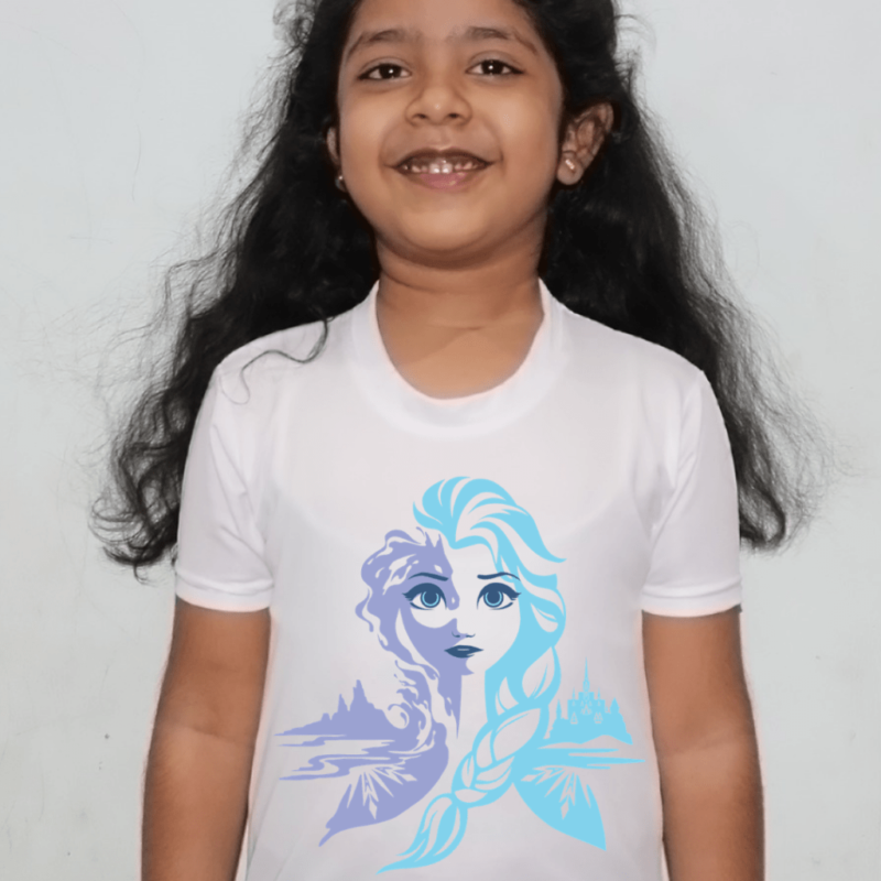 Doll Sketch Design Tshirt For Girls, Cartoon Tshirt For Girls..