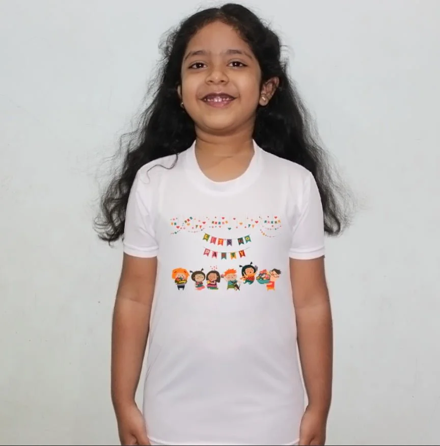 Girls Cartoon White Round Neck Regular Fit Premium Polyester Tshirt for Girls. 1 - Product GuruJi Girls Cartoon White Round Neck Regular Fit Premium Polyester Tshirt for Girls. 1 - Product GuruJi