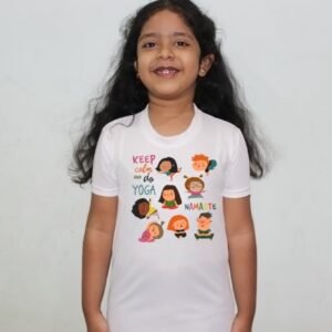 Buy Girls Cartoon White Round Neck Regular Fit Premium Polyester Tshirt for Girls.