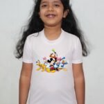 Buy Mickey Mouse Cartoon White Round Neck Regular Fit Premium Polyester Tshirt for Girls. 2 - Product GuruJi