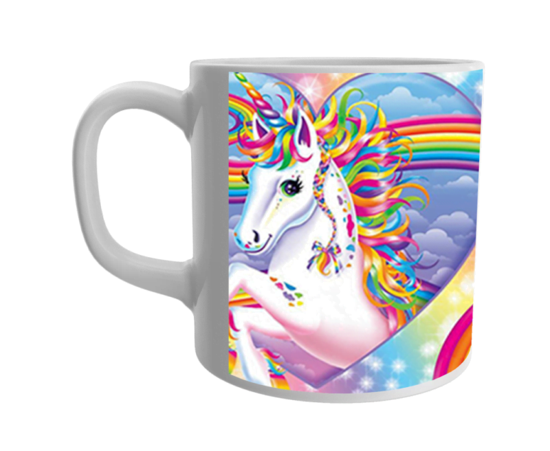 Product Guruji White Ceramic Unicorn Cartoon Coffee Mug for Kids