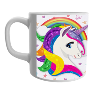 Product Guruji White Ceramic Beautiful Unicorn Cartoon Printed on Mug for Kids/Children
