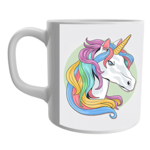 Product Guruji White Ceramic Unicorn toon Printed on Mug for Kids.