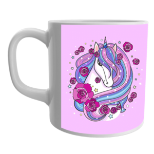 Product Guruji White Ceramic Unicorn Printed on Mug for Kids/Children.