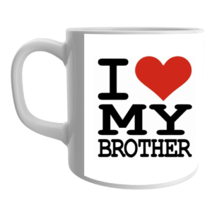 Product Guruji White Ceramic Musicar I LOVE MY BROTHER Print on  Mug for Kids/Children.
