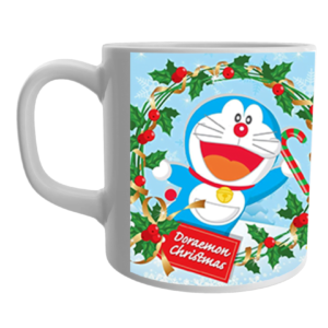 Product Guruji White Ceramic  Doraemon Cartoon on Mug for Kids/Children.