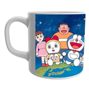 Product Guruji Product Guruji White Ceramic Doraemon Toons Coffee Mug for Kids/Children.White Ceramic  Doraemon Cartoon on Mug for Kids/Children.