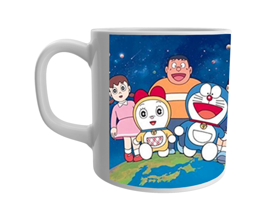 Product Guruji Product Guruji White Ceramic Doraemon Toons Coffee Mug for Kids/Children.White Ceramic  Doraemon Cartoon on Mug for Kids/Children.