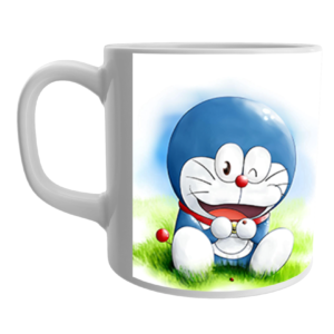 Product Guruji White Ceramic  Doraemon Cartoon Coffee Mug for Children.