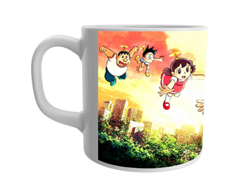 Product Guruji White Ceramic Doraemon/Nobita/Giyaan Cartoon on Mug for Kids/Children.