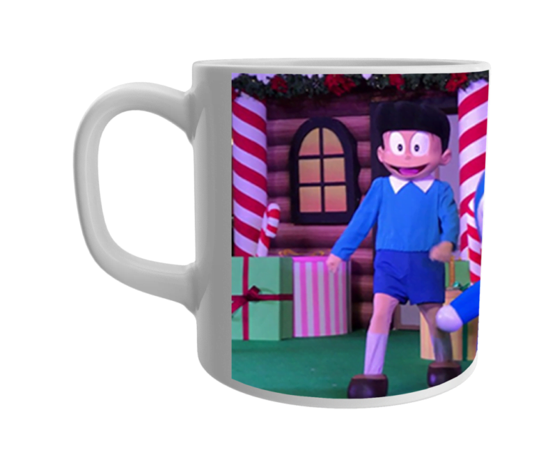 Product Guruji White Ceramic Doraemon Toons on Coffee Mug for Kids.