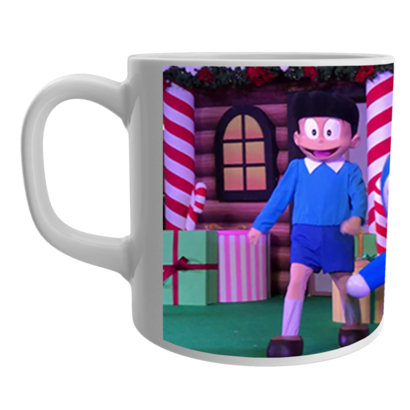 Product Guruji White Ceramic Doraemon Toons on Coffee Mug for Kids.