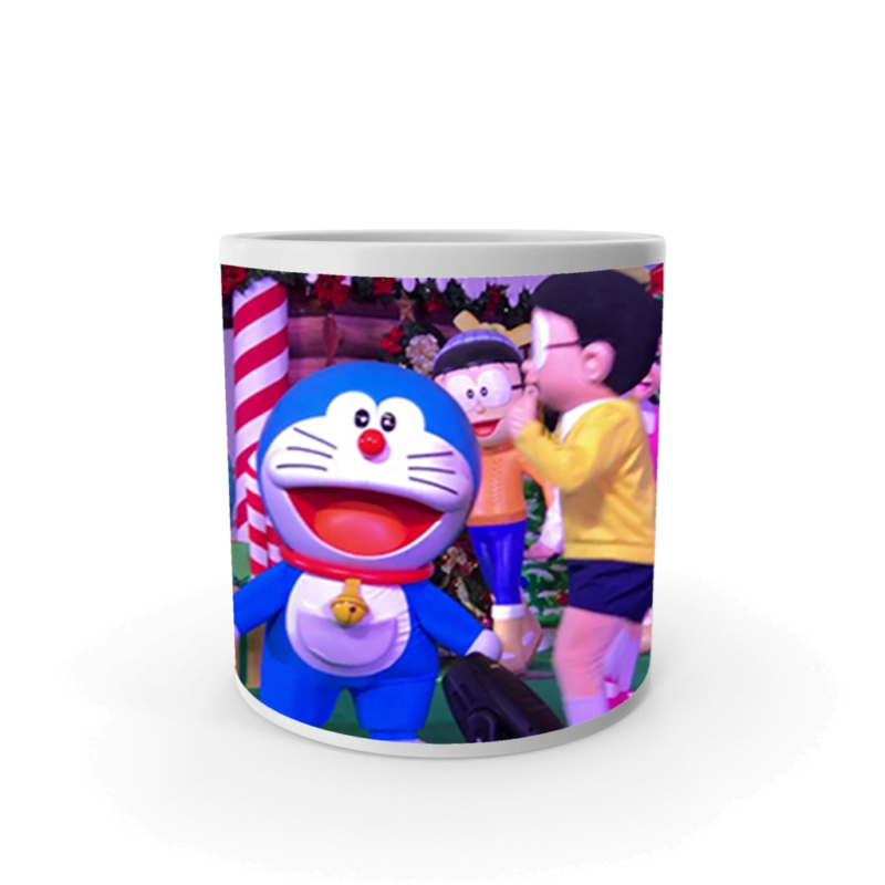 Product Guruji White Ceramic Doraemon Toons on Coffee Mug for Kids.