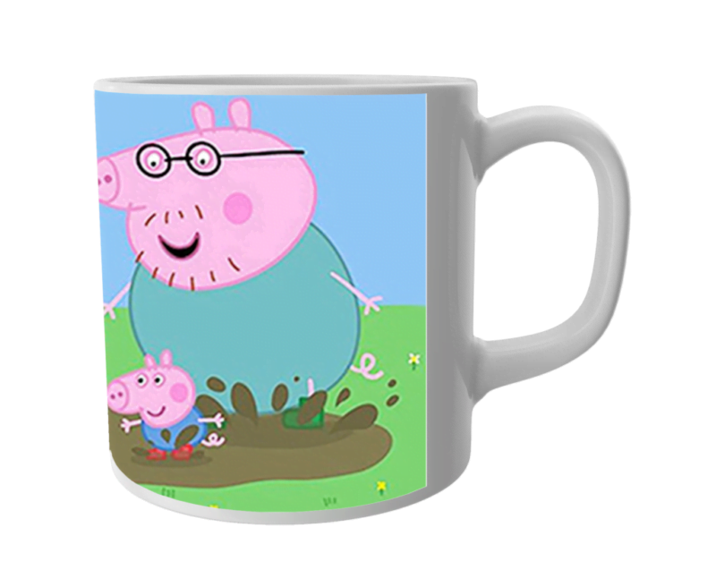 Product Guruji White Ceramic Peppa pig Cartoon on Mug for Kids/Children.