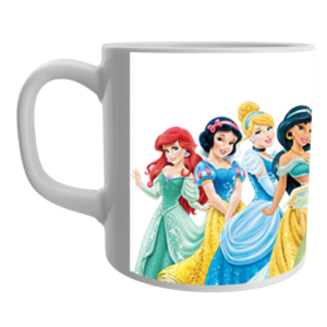 Product Guruji White Ceramic Dolls Cartoon on Mug for Kids/Children.