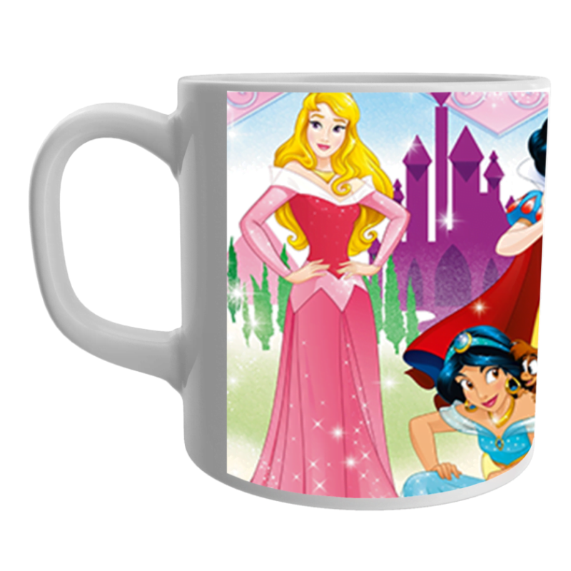 Product Guruji White Ceramic Dolls Cartoon Design on Mug for Kids.