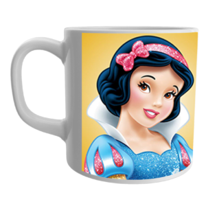 Product Guruji White Ceramic Dolls toon print on Mug for Kids/Children.