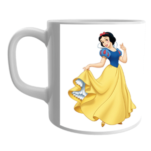 Product Guruji White Ceramic Dolls Cartoon on Coffee Mug for Kids/Children.