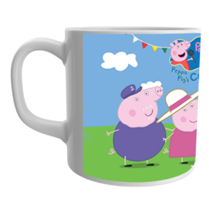 Product Guruji White Ceramic Peppa Pig Cartoon Coffee Mug for Friends/Birthday Gifts.