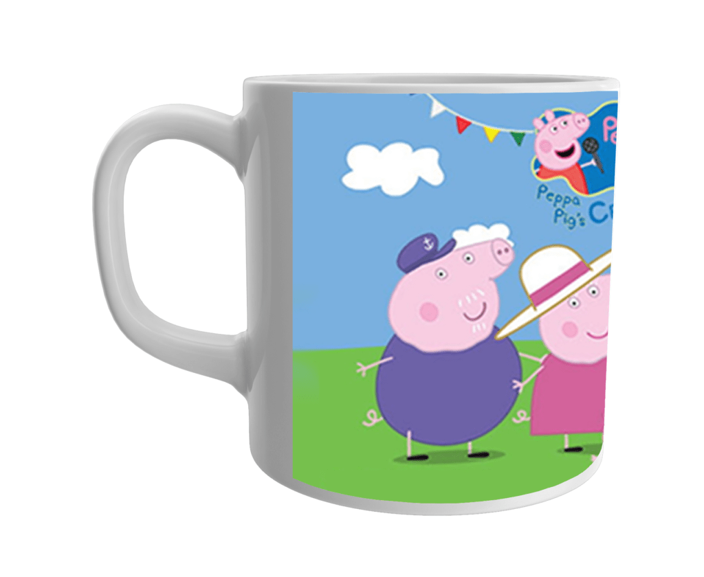 Product Guruji White Ceramic Peppa Pig Cartoon Coffee Mug for Friends/Birthday Gifts.
