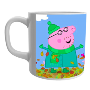 Product Guruji White Ceramic Peppa Pig Cartoon Coffee Mug for Friends/Kids.