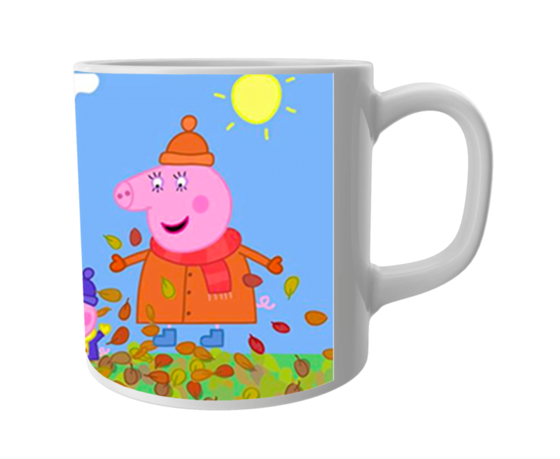 Product Guruji White Ceramic Peppa Pig Cartoon Coffee Mug for Friends/Kids.