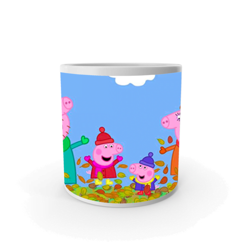 Product Guruji White Ceramic Peppa Pig Cartoon Coffee Mug for Friends/Kids.