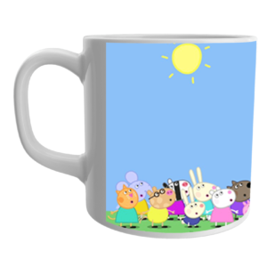 Product Guruji White Ceramic Peppa Pig Toon Coffee Mug for Friends/Kids.