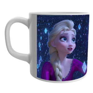 Product Guruji White Ceramic Elsa Doll Cartoon on Coffee Mug for Kids.